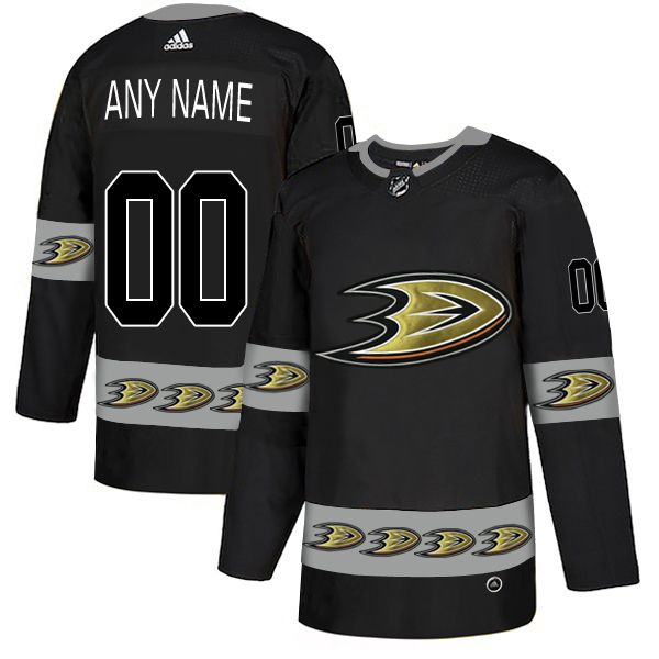 Men Anaheim Ducks #00 Any name Black Custom Adidas Fashion NHL Jersey->anaheim ducks->NHL Jersey